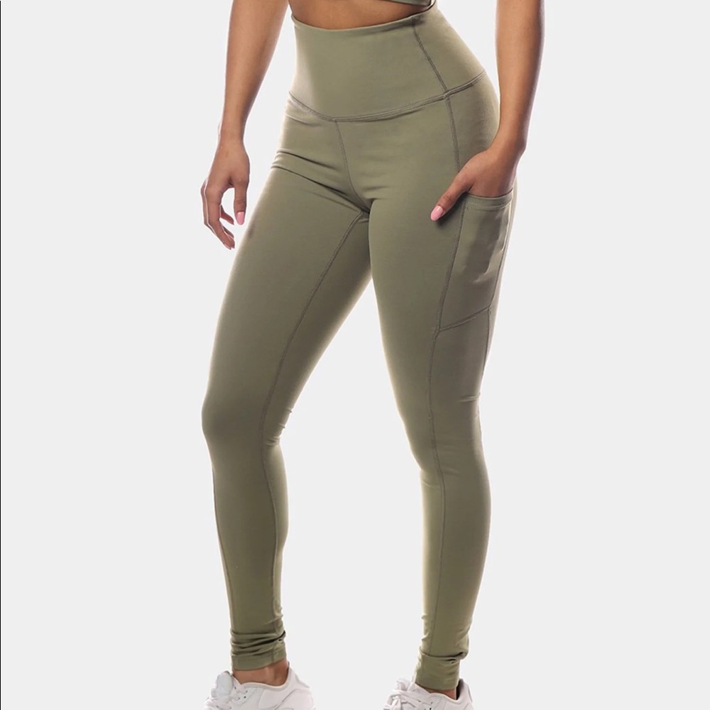 JEDNORTH LOTUS LEGGINGS - GREEN, SIZE S